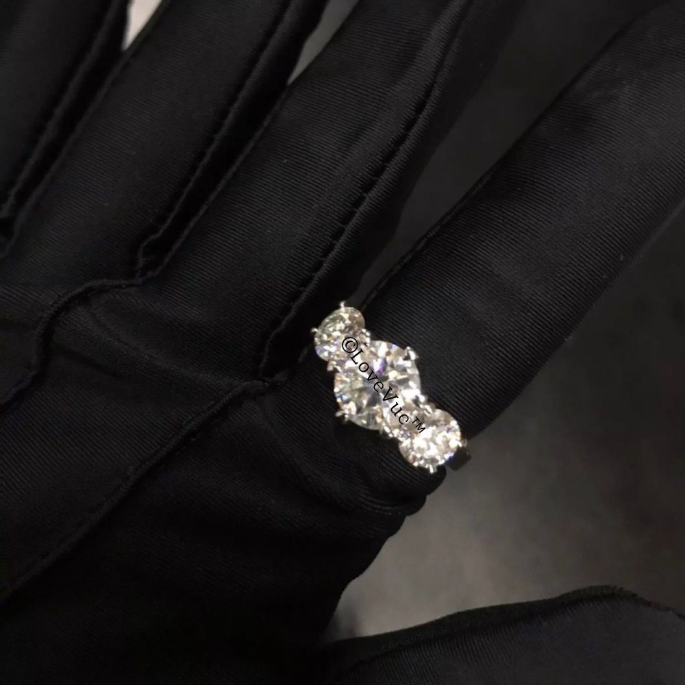 Certified 5ct. t.w. Diamond Three-stone Brilliant Cut Engagement Ring - Picture 6 of 16